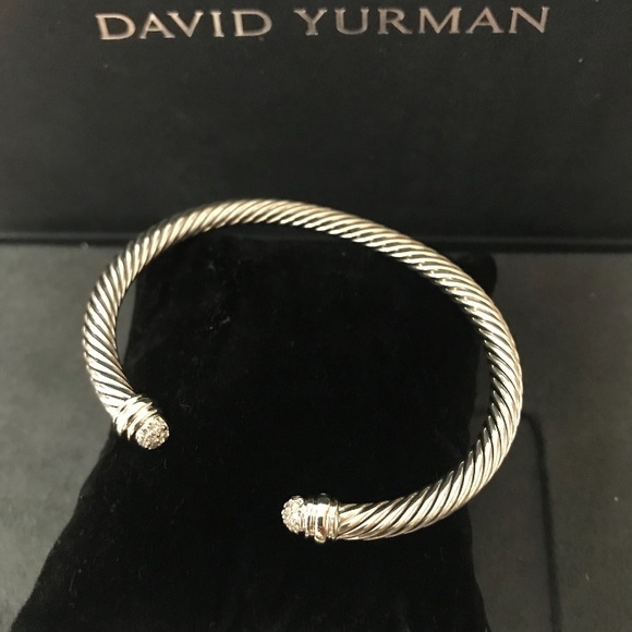 David Yurman 5mm Silver/diamonds bracelet - Picture 2 of 8